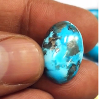 43 Pièces de Turquoise Naturelle, Cabochons Ovales de 15mm-25mm, 730 Cts, 218 $US, Pierres Précieuses Bleues Firoza en Vrac, Taille Unique, Lot Iroc Sales