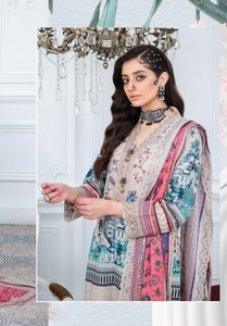 Alta calidad señoras Shalwar Kameez calidad de exportación paquistaní bordado algodón/trajes de césped de talla grande suéteres de verano para mujer - Product Image 4