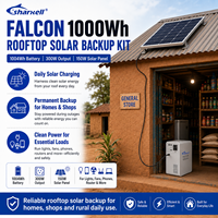Sharxell Falcon 1000Wh Tragbarer Solargenerator-Kit 300W LiFePO4 Powerstation mit 150W Solarpanel für Zuhause und Geschäft
