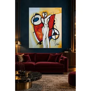 Fida Alfred Gockel Impression sur toile avec anneaux rouges et bleus et amoureux - Product Image 4