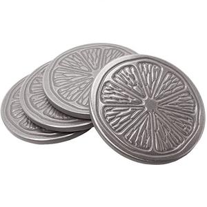 High Standard Quality Silver Metal <b>Coaster</b> With Set Of 4 Pcs Indoor Parties Cold <b>Drink</b> Serving Platter Table Decorative <b>Coaster</b> - Product Image 1