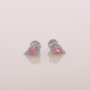 Boucles d'oreilles halo en diamant rose poire de 0,847 carats avec diamants ronds de 0,219 carats, or rose jaune et blanc 14 carats, bijoux fins - Product Image 5
