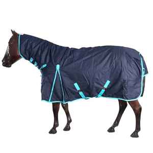 Ademend waterdicht lichtgewicht buitenlegger paarden volledige nek winter gevoerd winddicht paarden deken legger polyester katoen - Product Image 1