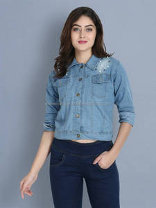 แจ็กเก็ตผ้ายีนส์สำหรับผู้หญิง,เสื้อแจ็กเก็ตยีนส์แบบเข้ารูป - Product Image 2