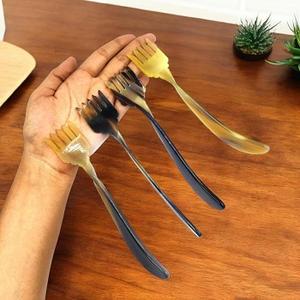 Cuchara de servidor de ensalada de cuerno de búfalo natural hecha a mano Cucharas de calidad premium a la venta - Product Image 3