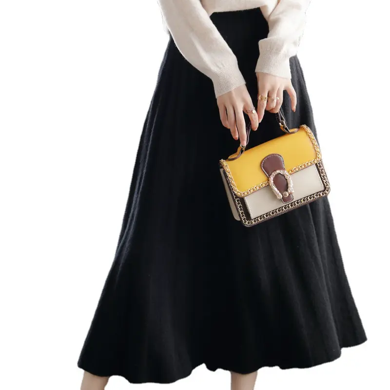 Supplier Custom ized Hochwertige 100% Wolle Strick rock Stilvolle Röcke für Frauen