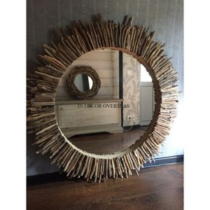 High Standard Quality Wooden Made Attractive Look Frame Rectangle Shape Mirror For Home And Hotel Living Room <b>Decoration</b> Supply - Product Image 3