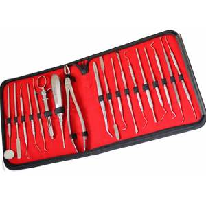 Kit dentaire professionnel manuel de 20 pièces pour étudiants, instruments chirurgicaux réutilisables en acier inoxydable, certifié CE - Product Image 3