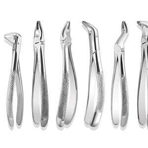 Ensemble de 6 forceps d'extraction dentaire manuels en acier inoxydable allemand réutilisables - Product Image 1