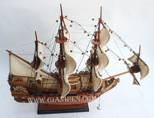 Gia Nhien Modèle réduit en bois de haute qualité Le Soleil Royal, grand voilier pour décoration ou cadeau, quantité minimale de commande bas - Product Image 3
