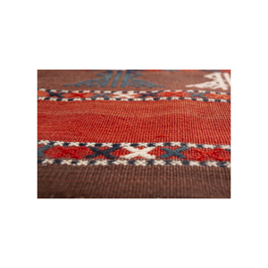Aalam Handmade <b>Wool</b> Rugs in <b>Red</b> & Orange Geometric & Abstract Pattern for Home Hallway Rectangle Shape 10mm Thickness-Paem-1057 - Product Image 3