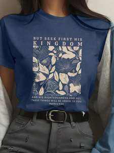 Camisetas de mujer de alta calidad serigrafiadas media manga cuello redondo diseño personalizado y estilo ropa de verano para damas - Product Image 6