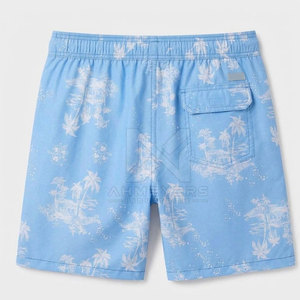 Pantalones cortos de baño modernos con estampado, cintura elástica y bolsillos prácticos para nadar, surfear, viajes a la playa y uso en verano. - Product Image 2