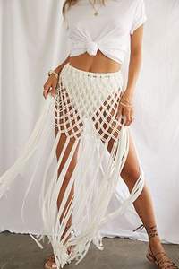 VESTIDO LARGO BLANCO MACRAMÉ MODA DIFERENTES COLORES PERSONALIZABLE AL POR MAYOR - Product Image 5