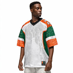 เสื้อฟุตบอลคอวีพิมพ์ลาย 100% โพลีเอสเตอร์ตาข่าย เสื้อฟุตบอลตาข่ายสำหรับฝึกซ้อมกีฬา - Product Image 6