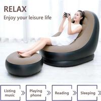 Canapé gigogne gonflable Ensemble de canapé paresseux Lit inclinable pliable d'extérieur Siège moelleux Repose-pieds Tatami Chaise de chambre à coucher