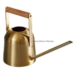 Brass Made Garden Ware <b>Plant</b> Watering Cane Gold Color With <b>Wooden</b> Handle Unique Design Designer Fancy Look Water Irrigation - Product Image 1