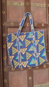 High Quality Custom Logo Hand Block Printed <b>Tote</b> <b>Bags</b> Reversible Cotton Quilted Eco-Friendly Zipper Spring <b>Summer</b> Autumn Winter - Product Image 2