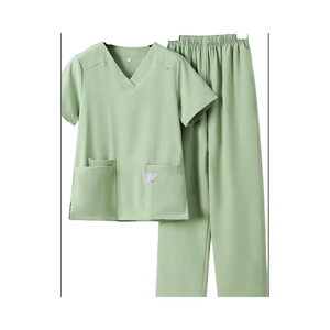 Ensembles de gommage d'hôpital avec logo personnalisé pour femmes uniformes d'infirmière élastiques tendances et blouses de laboratoire médical unisexe modèle OEM pour filles - Product Image 3