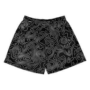 Shorts de topographie en maille avec impression par sublimation personnalisée pour hommes-Shorts de course noirs pour hommes nouvellement arrivés - Product Image 1