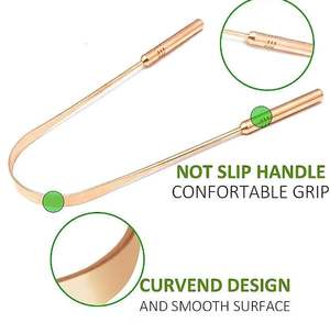 Raspador de lengua de cobre de Grado quirúrgico de uso comercial, limpieza bucal reutilizable, limpieza de mal olor, limpiadores de lengua - Product Image 2