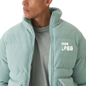 Chaqueta de plumón de ganso recortada personalizada para hombre, chaquetas acolchadas de invierno, ropa de calle pesada, abrigo de plumón de gran tamaño impermeable a prueba de viento - Product Image 5