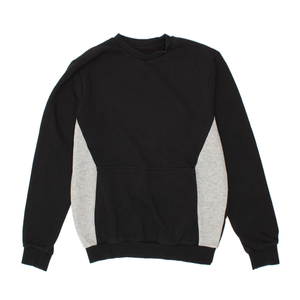 Sudadera de cuello redondo de lana de algodón 100% para hombre con logotipo personalizado paneles grises bordados Impresión digital invierno - Product Image 1