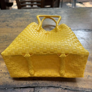 Handmade Women Woven <b>Handbag</b> Premium Plastic Material Recycled in Weaving the Lurik Pattern From Indonesia Sembagi Brand <b>Yellow</b> - Product Image 5