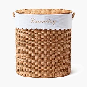 Panier à linge ovale en rotin, panier de rangement fait main, vente en gros, écologique, fabriqué au Vietnam - Product Image 1