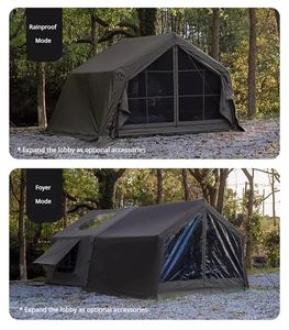 Tente gonflable extérieure portative pour 2-4 voyages imperméable à l'eau quatre saisons famille Camping tente toit style toit - Product Image 6