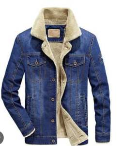 Veste en jean boutonnée pour homme, design personnalisé OEM, haute qualité, 100% coton, streetwear avec fourrure, veste personnalisable tendance - Product Image 1