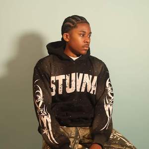 สเวตเชิ้ตฮิปฮอปแบบลำลองเสื้อมีฮู้ดสเวตเชิ้ตแนวสตรีทลายกราฟิกสตัดกับดาวสีน้ำเงินของผู้ชาย - Product Image 6