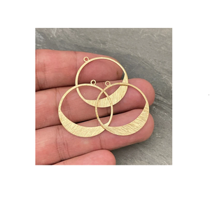 Pendientes de aro de latón al por mayor, aretes geométricos de metal, joyería básica para niñas, mujeres y niñas, uso diario - Product Image 1