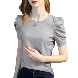 Mode Slim t-shirts à manches courtes couleur unie hauts t-shirts rue été nouvelles femmes vêtements mode décontractée - Product Image 1