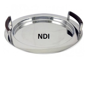 Acabado niquelado de forma personalizada para el hogar, suministros de Hotel, decoración de mesa de cena, bandeja para servir, Bandejas para servir - Product Image 1