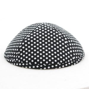 Kippa personnalisée 2025, noire et blanche à pois, en pur coton, col rond, chapeau juif, accessoire ethnique tendance - Product Image 1