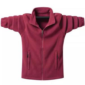 Autumn Winter <b>Men's</b> Outdoor <b>Fleece</b> Jacket with Stand Collar Long Sleeve and Solid Zipper Comfortable and Stylish Outerwear - Product Image 3