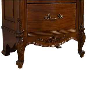 Luxury Durable 3-Drawer Handcrafted Solid Teak Wood <b>Nightstand</b> Marble Top Eco-Friendly Antique Traditional Design Bedroom - Product Image 4