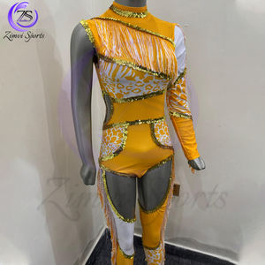 Couleur jaune manches complètes Highland qualité bon fournisseur entièrement personnalisé fait nouveau Performance à la mode porter Majorette uniforme - Product Image 5