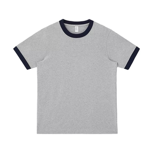 เสื้อยืดผู้ชายคอกลมแขนสั้นผ้าฝ้ายเนื้อหนัก 270 กรัม สไตล์เรโทร สีสันตัดกัน ใส่ได้หลายโอกาส สไตล์ลำลอง - Product Image 3