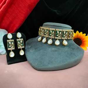 Artesanía excepcional Diamantes americanos Moissanite Gargantilla Conjunto Diseño deslumbrante Mejor calidad Polki Collar Gargantillas de moda - Product Image 2