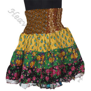 2025 nouveau meilleur Style Patch travail Mini jupe Vintage indien Boho Hippie Mini longueur Patch travail coton Mini jupe Boho élégant Multi - Product Image 3