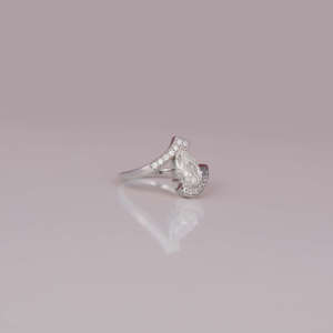 แหวนหมั้นเพชรทองคำแท้14KT ทำมือออกแบบได้ตามต้องการได้รับการรับรองจากอีจีไอสไตล์อินเทรนด์สำหรับห้องปฏิบัติการลูกแพร์ - Product Image 5