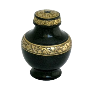 Elegant Black Metallic Handcrafted Cremation Urn Durable Adult Burial <b>Ashes</b> <b>Keepsake</b> with Engraving Funeral Supplies - Product Image 5