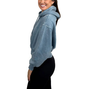 Logo de marque personnalisé pour femmes sweats à capuche délavés à l'acide avec col à capuche manches longues surdimensionné pour la vente d'hiver nouveau Design avec OEM - Product Image 3