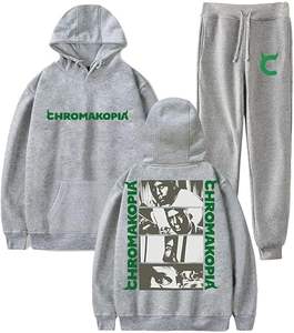 Ensemble de survêtement unisexe personnalisé 2024, écologique, imprimé, respirant, en polaire technique, pantalon à capuche, style hip-hop, décontracté, hiver - Product Image 6