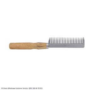 หวีแผงคออะลูมิเนียมสัตวแพทย์พร้อมด้ามไม้ - Product Image 3