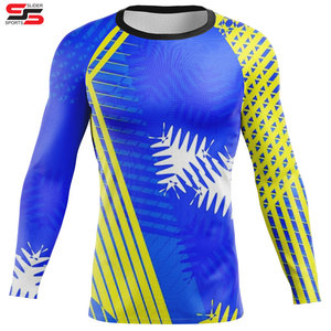 Camiseta de Compresión Larga Sublimada para Adultos, Estilo Liso, Ropa de Fitness MMA con Mangas Largas - Product Image 1