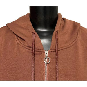 Venta al por mayor de alta calidad de encargo elegante de las mujeres recortada Zip-Up Sudadera con capucha con cuello alto único Ideal para la moda y trajes Casuales - Product Image 4