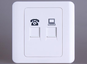 Điện thoại + máy tính tường ổ cắm cổng kép RJ45 máy tính Mạng điện thoại thông tin ổ cắm Bảng điều khiển - Product Image 5